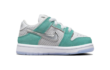 NIKE Dunk SB Детская обувь, низкие кеды, бело-зеленые, для малышей