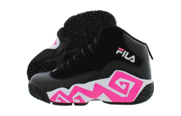 FILA KIDS MB Abrasion Resistant Breathable Mid Top Children's Basketball Shoes Black Kids'