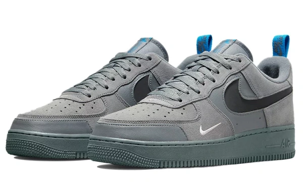 Nike Air Force 1 Low Cut Out Swoosh Grey