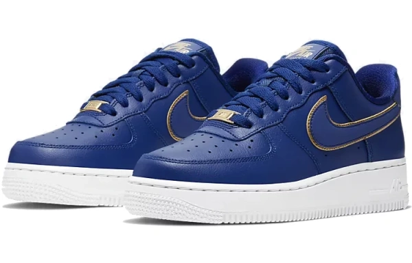 Nike Air Force 1 Low Blue Gold Swoosh Women's