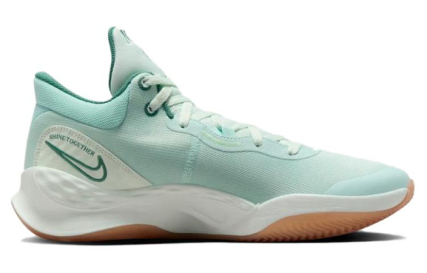 NIKE Renew Elevate 3 Баскетбольные кроссовки Низкие Прибрежный синий/Паровой зеленый/Красный Бронза/Светло-зеленый/ICE Жадеит Синий Мужские
