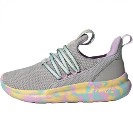 Adidas LITE RACER ADAPT 7.0 Anti Slip Wear Resistant Low Top Kids Lifestyle Shoes Gray Green Purple Kids'
