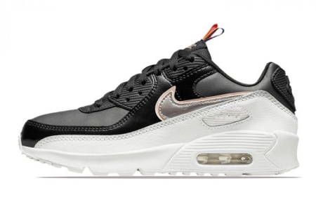 Nike Air Max 90 Leather SE 'Off Noir Metallic Pewter' GS