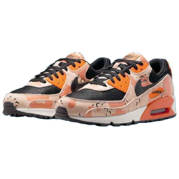 Nike Air Max 90 Anti Slip Wear Resistant Low Top Casual Running Shoes Unisex Pink Black Orange