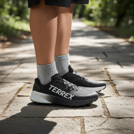 adidas Terrex Agravic Амортизация Slip Resistant Водонепроницаемый Низкий Топ Беговые кроссовки Мужской Черный Серый