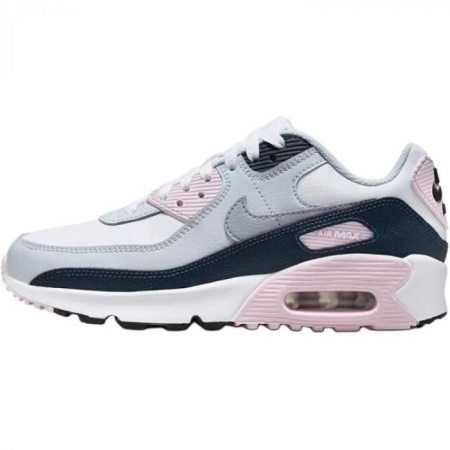 Nike Air Max 90 Anti Slip Wear Resistant Low Top Kids' Running Shoes White Pink Teenagers