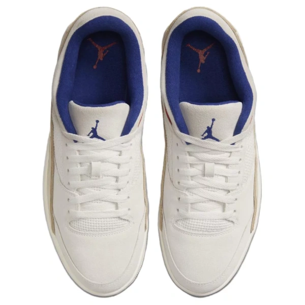 Jordan Anti Slip Wear Resistant Low Top Vintage Basketball Shoes Unisex White Brown
