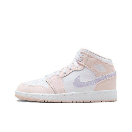 Jordan Air Jordan 1 Детские баскетбольные кроссовки MID Топ Розово-фиолетовый Унисекс