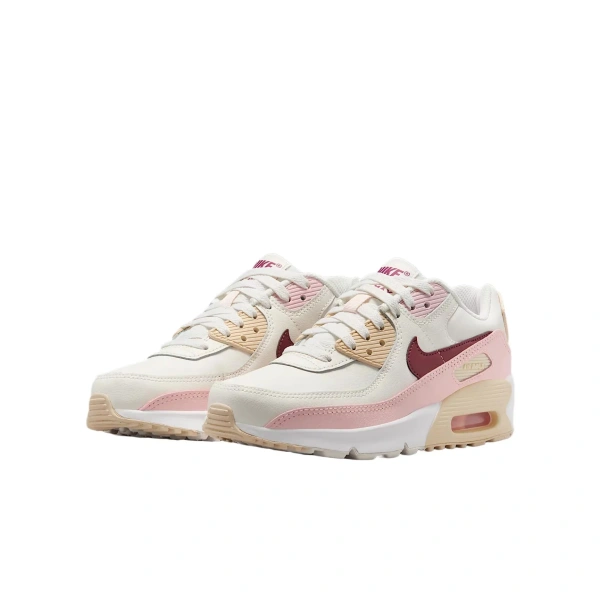 Nike Air Max 90 Low Top Kids Lifestyle Shoes Pink Teenagers