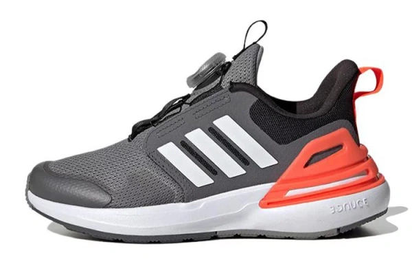 Adidas Rapidasport BOA Low Top Running Shoes Gray Orange Kids'