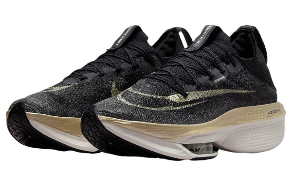 Nike Air Zoom Alphafly Next% 2 Беговые кроссовки Низкие Черный/золотой Мужские