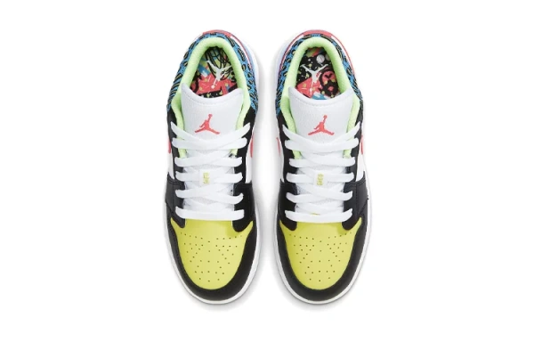 Jordan Kids Air Jordan 1 Low 'White Mesh/Multicolor' Sneakers