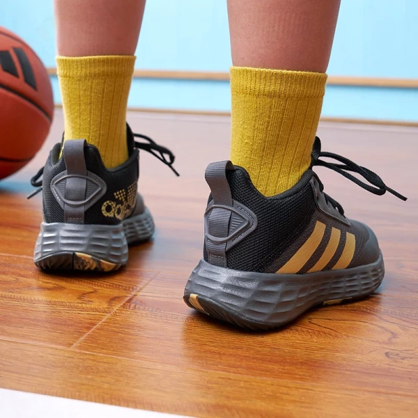 Adidas OwnTheGame 2.0 K Anti Slip Wear Resistant Mid Top Children's Basketball Shoes Gray Black Kids'