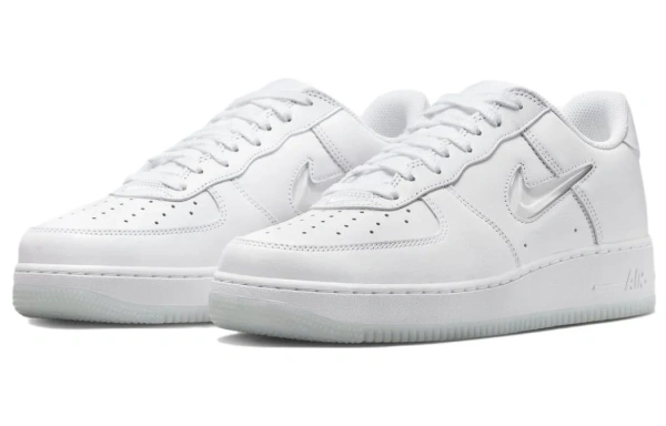 Nike Air Force 1 Low '07 Retro Color Of The Month Jewel Swoosh Triple White