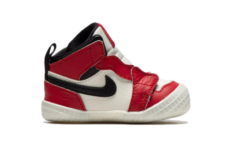 Jordan Air Jordan 1 Обувь для малышей MID Топ Белый и красный Baby