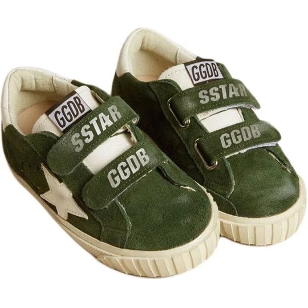 Golden Goose Old School Low Top Kids' Skateboarding Shoes Olive Green Kids'