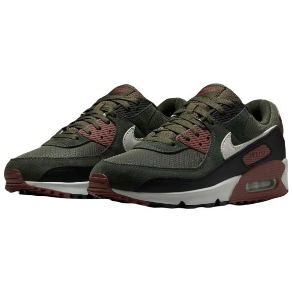 Nike Air Max 90 Anti Slip Wear Resistant Low Top Casual Running Shoes Men's Dark Green