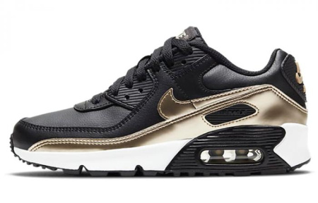 Nike Air Max 90 LTR Black Metallic Gold Star GS