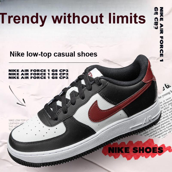 Nike Air Force 1 GS Black Dark Team Red