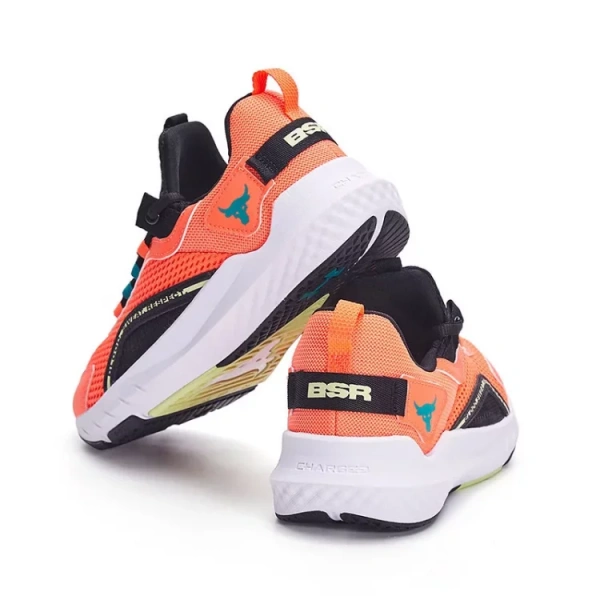Under Armour Project Rock BSR 3 Slip Resistant Cushioning Breathable Low Top Kids' Running Shoes Orange Kids'