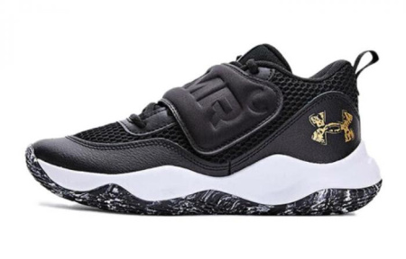 Under Armour Slip Resistant Low Top Children's Basketball Shoes Black Teenagers