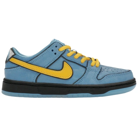 NIKE Dunk SB Детские Скейтбординги Низкие Кроссовки Синий/Желтый Для Детей