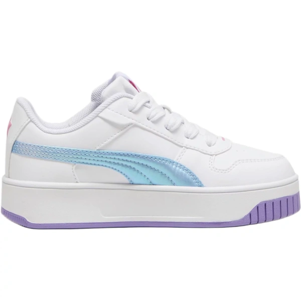 PUMA Carina Street Anti Slip Wear Resistant Low Top Kids' Skateboarding Shoes White Blue Purple Kids'