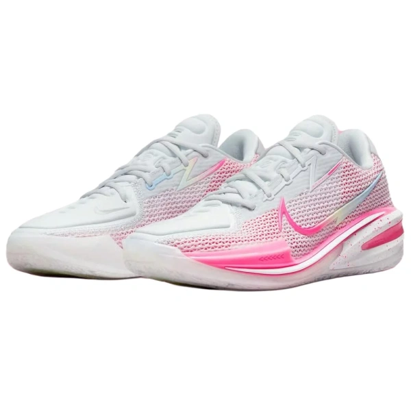 Nike Air Zoom G.T. Cut 1 Anti Slip Wear Resistant Low Top Basketball Shoes Men's White Pink