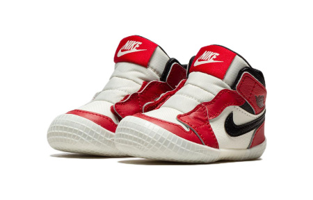 Jordan Air Jordan 1 Обувь для малышей MID Топ Белый и красный Baby