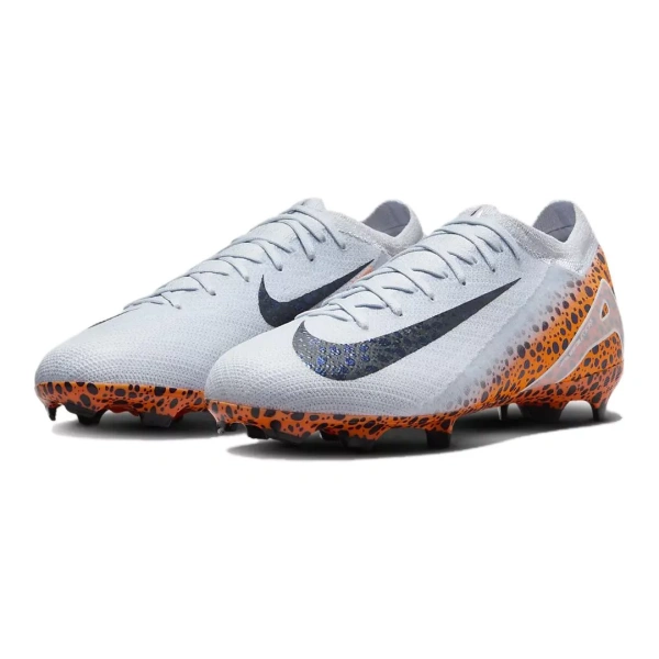 Nike Mercurial Vapor 16 Pro Anti Slip Wear Resistant Low Top Soccer Shoes White Orange Black Kids'