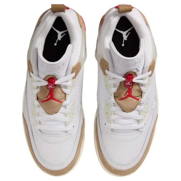 Jordan Spizike Anti Slip Wear Resistant Low Top Vintage Basketball Shoes Men's White Brown