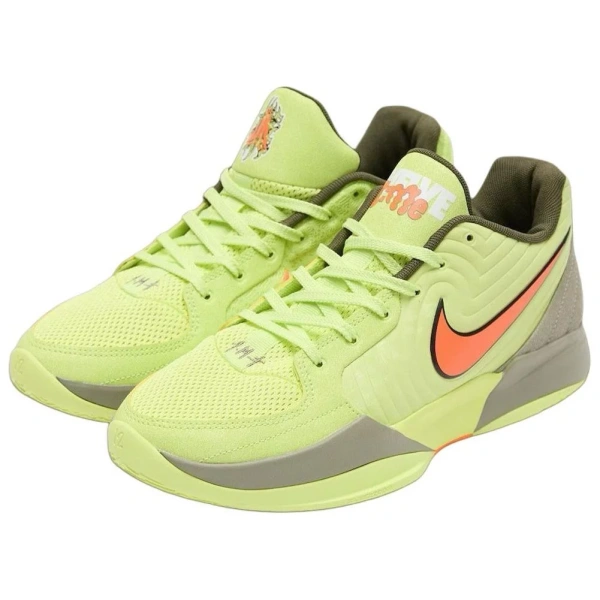Nike Ja 2 Anti Slip Wear Resistant Low Top Basketball Shoes Unisex Yellow Orange Green