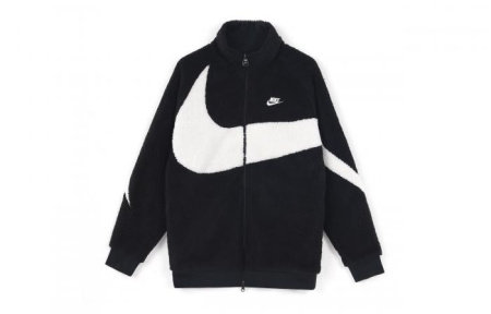 Nike Big Swoosh Reversible Boa Jacket Asia Sizing Black White