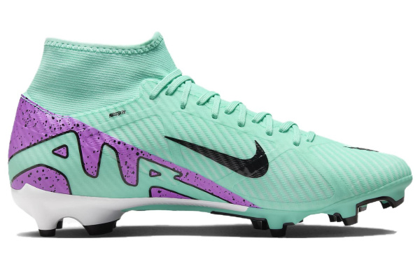 NIKE Mercurial Superfly 9 Футбольные бутсы MID Топ Зеленый-фиолетовый Унисекс