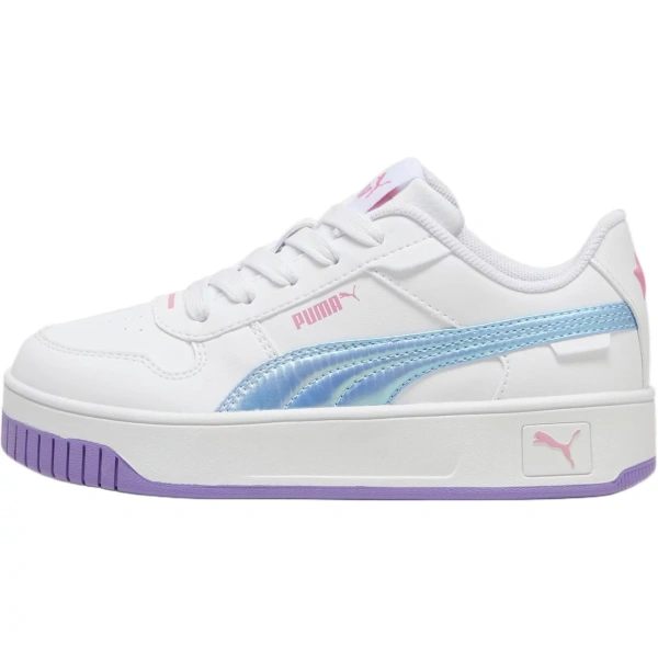 PUMA Carina Street Anti Slip Wear Resistant Low Top Kids' Skateboarding Shoes White Blue Purple Kids'