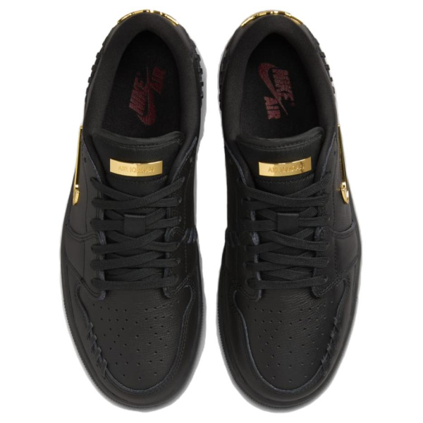 Jordan Air Jordan 1 Винтажные баскетбольные кроссовки Low Топ Черный/золотой Женские