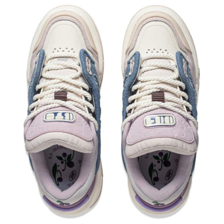 LINING 001 BTC Mega Противоскользящие Амортизирующие Устойчивые к износу Поддерживающие Кроссовки для скейтбординга Женские Белые Синие Фиолетовые