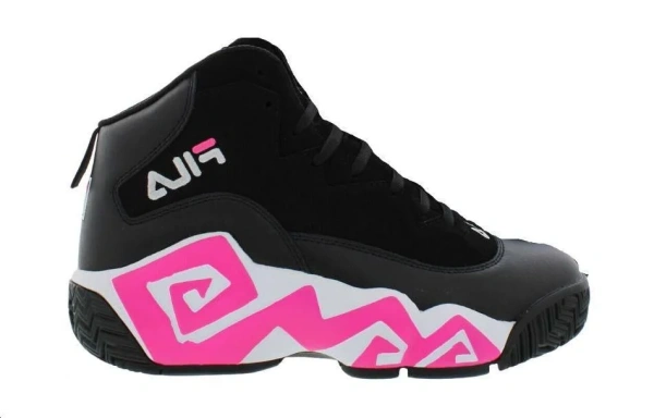 FILA KIDS MB Abrasion Resistant Breathable Mid Top Children's Basketball Shoes Black Kids'