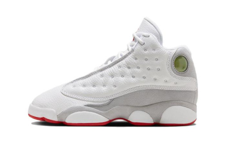 Jordan Air Jordan 13 Детские баскетбольные кроссовки MID Топ Белый/Волчий серый/Настоящий красный Унисекс