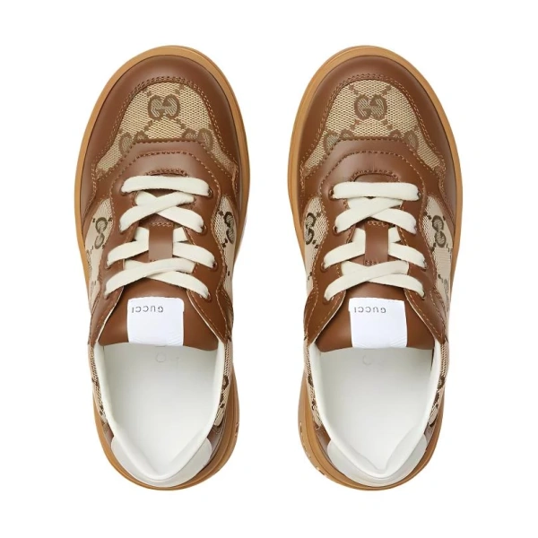 GUCCI Kids GG canvas Leather Sneakers