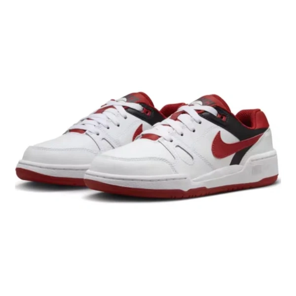 Nike Full Force Lightweight Low Top Kids' Skateboarding Shoes White Red Kids'