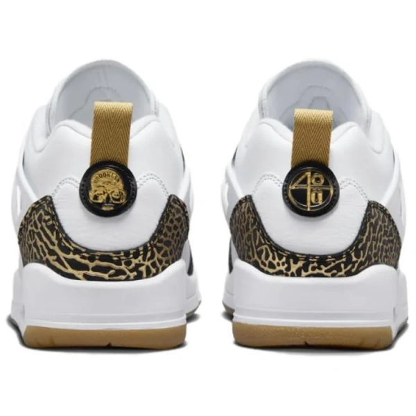 Jordan Spizike Low White Metallic Gold