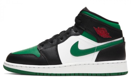 Jordan 1 Mid Green Toe GS