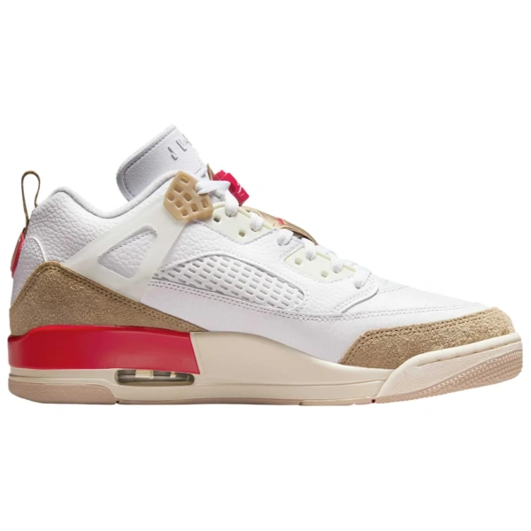 Jordan Spizike Anti Slip Wear Resistant Low Top Vintage Basketball Shoes Men's White Brown