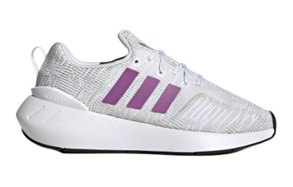 Adidas Originals Swift Run 22 Anti Slip Wear Resistant Mid Top Kids' Running Shoes Pink White Gray Kids'