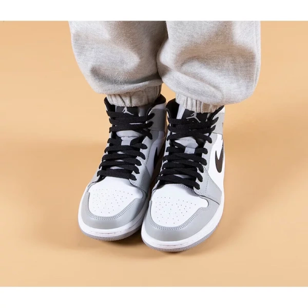 Jordan 1 Mid Light Smoke Grey GS