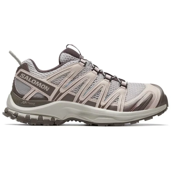 SALOMON XA PRO 3D Low Top Hiking Shoes Unisex Silver Gray Cloud Iron Gray Tranquil Purple