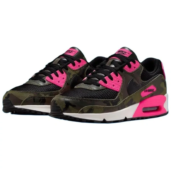 Nike Air Max 90 Anti Slip Wear Resistant Low Top Casual Running Shoes Unisex Black Brown Pink