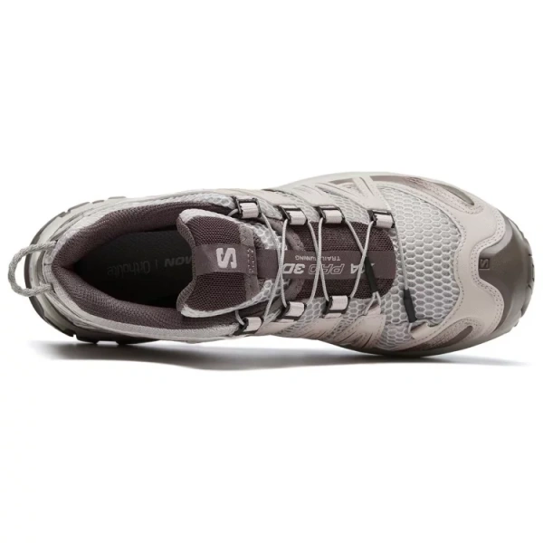 SALOMON XA PRO 3D Low Top Hiking Shoes Unisex Silver Gray Cloud Iron Gray Tranquil Purple