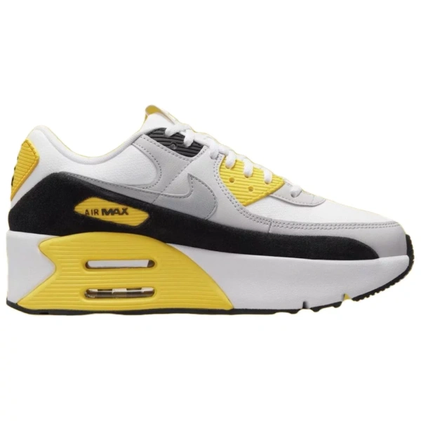 Nike Air Max 90 Anti Slip Wear Resistant Low Top Casual Shoes Women's White Yellow